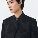 MANDARIN CROP BLAZER IN BLACK LACE