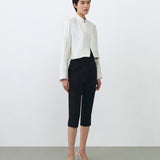 MANDARIN CROP BLAZER IN WHITE LACE