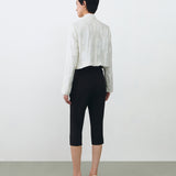 MANDARIN CROP BLAZER IN WHITE LACE