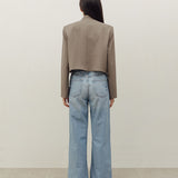 MANDARIN CROP BLAZER IN SAND