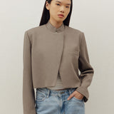 MANDARIN CROP BLAZER IN SAND