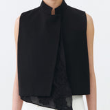 MANDARIN VEST IN BLACK LACE