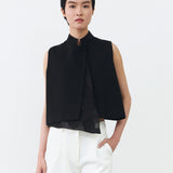 MANDARIN VEST IN BLACK LACE