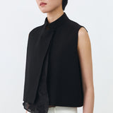 MANDARIN VEST IN BLACK LACE