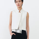 MANDARIN VEST IN WHITE LACE