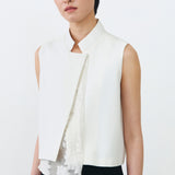 MANDARIN VEST IN WHITE LACE