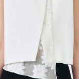 MANDARIN VEST IN WHITE LACE