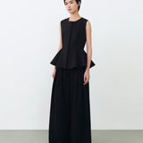 PEPLUM TOP IN BLACK