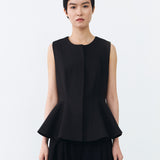 PEPLUM TOP IN BLACK