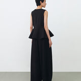 PEPLUM TOP IN BLACK
