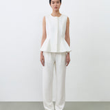 PEPLUM TOP IN BROKEN WHITE