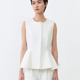 PEPLUM TOP IN BROKEN WHITE