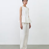 PEPLUM TOP IN BROKEN WHITE