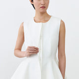 PEPLUM TOP IN BROKEN WHITE