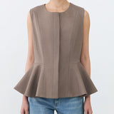 PEPLUM TOP IN SAND