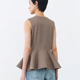 PEPLUM TOP IN SAND