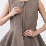 PEPLUM TOP IN SAND