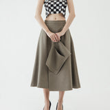 SIDIK JARI – ADD ON POCKET FLARE SKIRT IN KHAKI