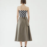 SIDIK JARI – ADD ON POCKET FLARE SKIRT IN KHAKI