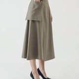 SIDIK JARI – ADD ON POCKET FLARE SKIRT IN KHAKI