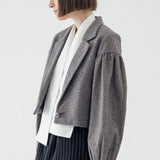 SIDIK JARI – BISHOP SLEEVE BLAZER IN GREY