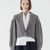 SIDIK JARI – BISHOP SLEEVE BLAZER IN GREY