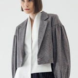 SIDIK JARI – BISHOP SLEEVE BLAZER IN GREY