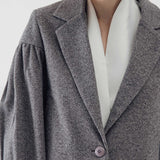 SIDIK JARI – BISHOP SLEEVE BLAZER IN GREY