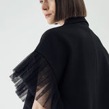 SIDIK JARI – FLARED SLEEVE BLAZER IN BLACK