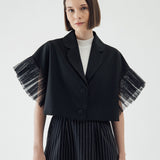 SIDIK JARI – FLARED SLEEVE BLAZER IN BLACK
