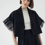 SIDIK JARI – FLARED SLEEVE BLAZER IN BLACK