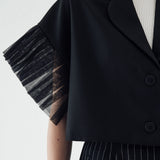SIDIK JARI – FLARED SLEEVE BLAZER IN BLACK