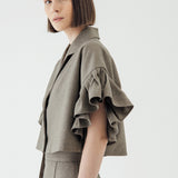 SIDIK JARI – FLARED SLEEVE BLAZER IN KHAKI