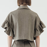 SIDIK JARI – FLARED SLEEVE BLAZER IN KHAKI