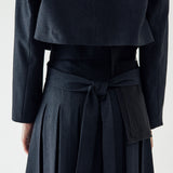 SIDIK JARI – TIED CROP BLAZER IN NAVY