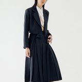 SIDIK JARI – TIED CROP BLAZER IN NAVY