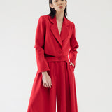 SIDIK JARI – TIED CROP BLAZER IN RED