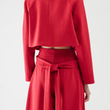 SIDIK JARI – TIED CROP BLAZER IN RED