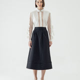 SIDIK JARI – TWO STREAM SKIRT IN BLACK STRIPE