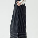 SIDIK JARI – TWO STREAM SKIRT IN BLACK STRIPE