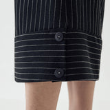 SIDIK JARI – TWO STREAM SKIRT IN BLACK STRIPE