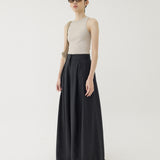 🌳 LINEN WIDE CULLOTE IN BLACK