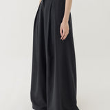 🌳 LINEN WIDE CULLOTE IN BLACK