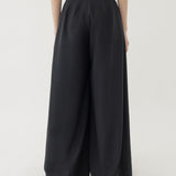 🌳 LINEN WIDE CULLOTE IN BLACK
