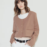 BELA BROWN CROP BLAZER