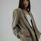 HUM OLIVEGREY OVERSIZED BLAZER