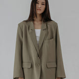 HUM OLIVEGREY OVERSIZED BLAZER