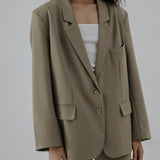 HUM OLIVEGREY OVERSIZED BLAZER