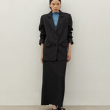 YOON RUCHED SLEEVE BLAZER IN BLACK