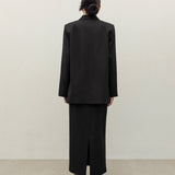YOON RUCHED SLEEVE BLAZER IN BLACK